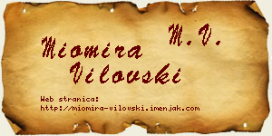 Miomira Vilovski vizit kartica